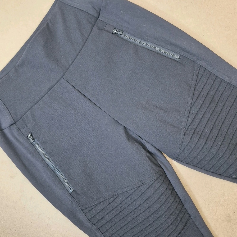 Athleta Headlands Hybrid Moto Tight Womens 6‎ Black Pull-on  Stretch Zippers